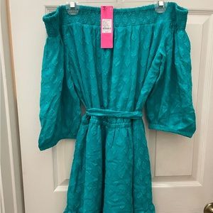 Lilly Pulitzer Rochelle Romper in Water Silly Green. NWT smoke/pet free home